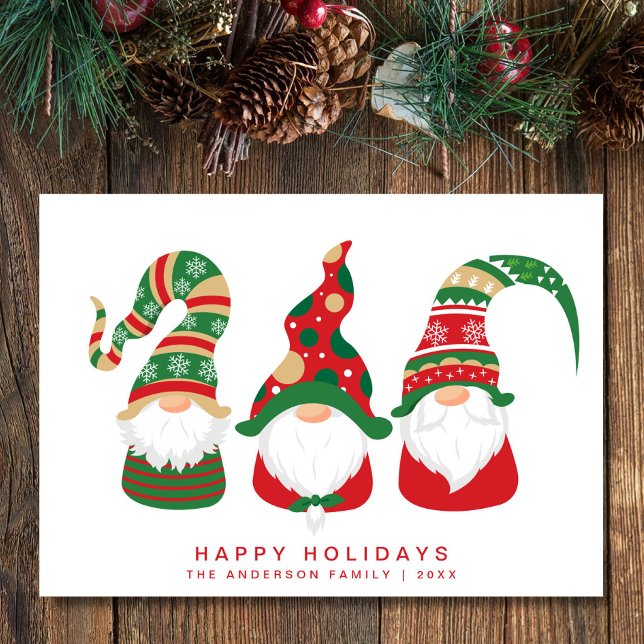 Cute Gnomes Christmas Holiday Card (Spread the love and joy of the season with your friends and family near and far)