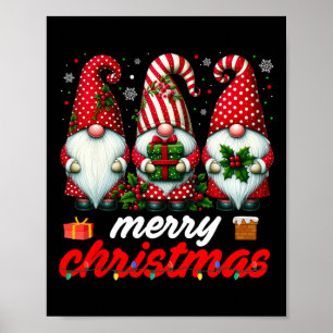 Cute Gnomes Christmas Light Family Gnome Xmas Matc Poster