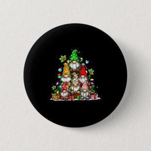 Cute Gnomes Christmas Tree Lights Gnomies Gnome Xm 6 Cm Round Badge