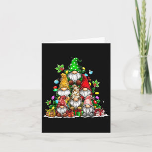 Cute Gnomes Christmas Tree Lights Gnomies Gnome Xm Card