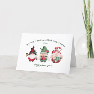 Cute Gnomes Custom Christmas Holiday Card