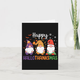 Cute Gnomes Fall Halloween Women Girls Happy Hallo Card