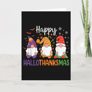 Cute Gnomes Fall Halloween Women Girls Happy Hallo Card