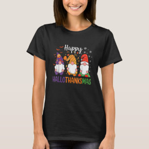 Cute Gnomes Fall Halloween Women Girls Happy Hallo T-Shirt