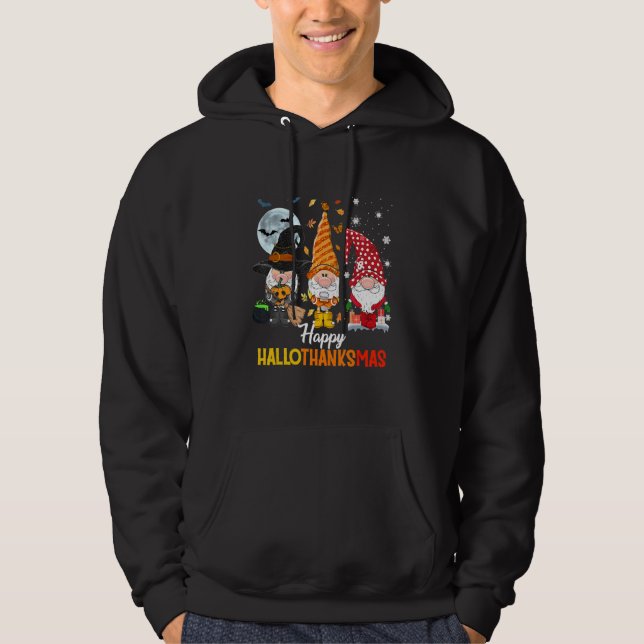 Cute Gnomes  Halloween Christmas Happy Hallothanks Hoodie (Front)