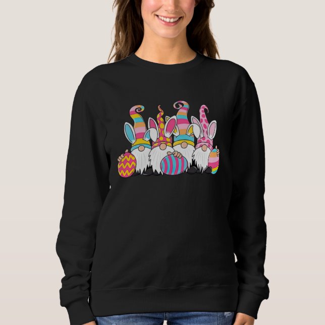 Cute Gnomes Holding Easter Eggs For Men Women East Sweatshirt (Front)