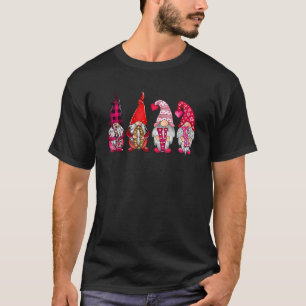 Cute Gnomes Holding Hearts Valentines Day Outfits T-Shirt