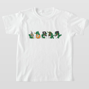Cute Gnomes Holding Lucky Letters St Patrick's Day T-Shirt