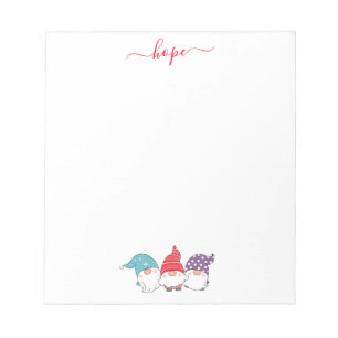 Cute Gnomes Hope Script Christmas  Notepad