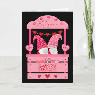 Cute Gnomes Kissing Booth Love Hearts Kisses Hugs Card