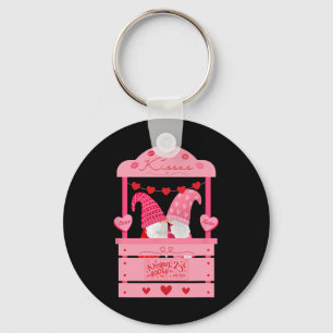 Cute Gnomes Kissing Booth Love Hearts Kisses Hugs Key Ring