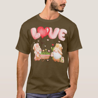 Cute Gnomes Love Hearts Happy Valentines Day 1 T-Shirt