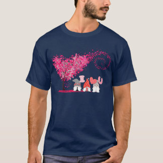Cute Gnomes Love Hearts Happy Valentines Day 2 T-Shirt