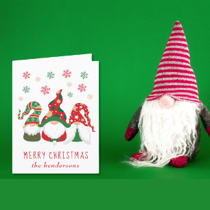 Cute Gnomes Merry Christmas Holiday Card
