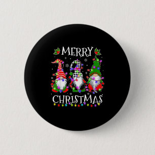 Cute Gnomes Merry Christmas Light Family Gnome Xma 6 Cm Round Badge