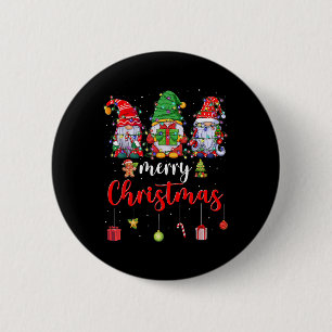 Cute Gnomes Merry Christmas Light Family Gnome Xma 6 Cm Round Badge