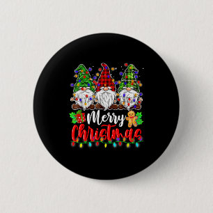 Cute Gnomes Merry Christmas Light Family Gnome Xma 6 Cm Round Badge