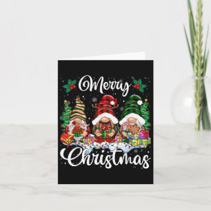 Cute Gnomes Merry Christmas Light Family Gnome Xma Card