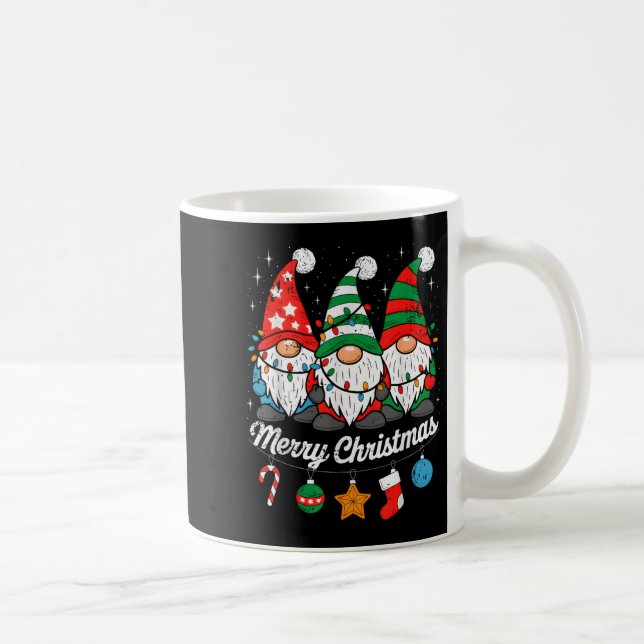 Cute Gnomes Merry Christmas Light Family Gnome Xma Coffee Mug (Right)