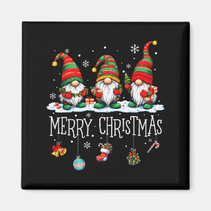 Cute Gnomes Merry Christmas Light Family Gnome Xma Magnet