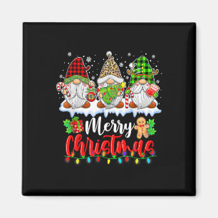 Cute Gnomes Merry Christmas Light Family Gnome Xma Magnet