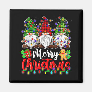 Cute Gnomes Merry Christmas Light Family Gnome Xma Magnet