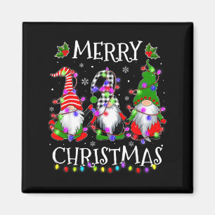 Cute Gnomes Merry Christmas Light Family Gnome Xma Magnet