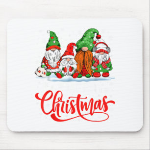 Cute Gnomes Merry Christmas Light Family Gnome Xma Mouse Pad