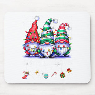 Cute Gnomes Merry Christmas Light Family Gnome Xma Mouse Pad