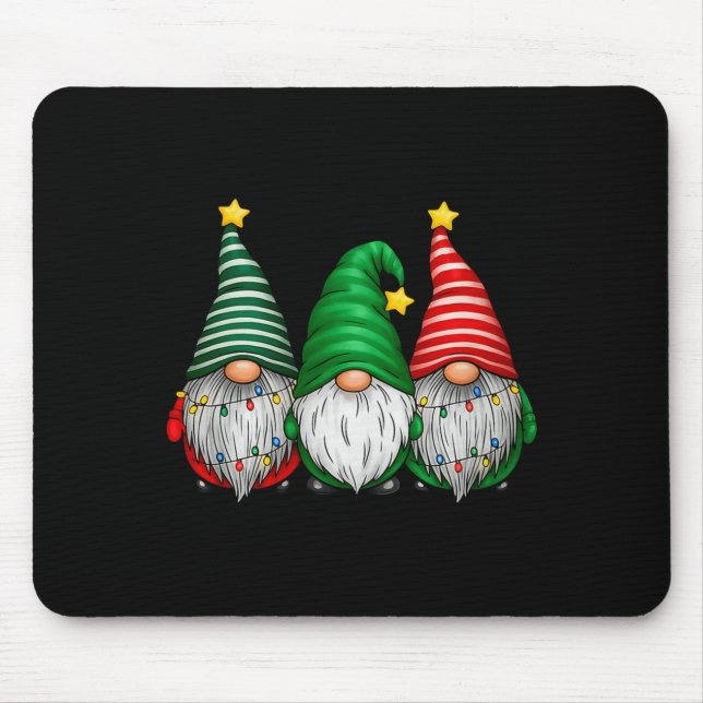 Cute Gnomes Merry Christmas Light Family Gnome Xma Mouse Pad (Front)