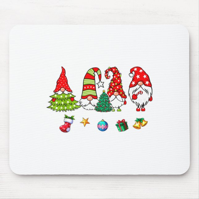 Cute Gnomes Merry Christmas Light Family Gnome Xma Mouse Pad (Front)