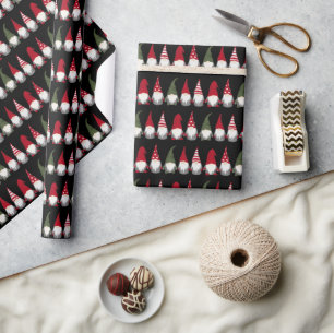 Cute Gnomes Pattern Christmas Holiday Wrapping Paper