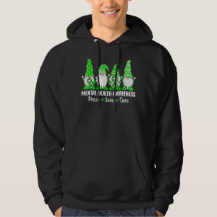 Cute Gnomes Peace Hope Love Mental Health Awarenes Hoodie