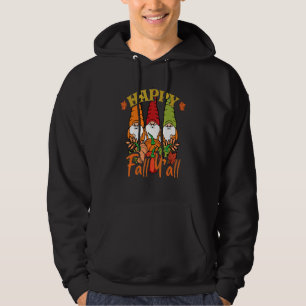 Cute Gnomes Pumpkin Autumn Happy Fall Y'all Thanks Hoodie