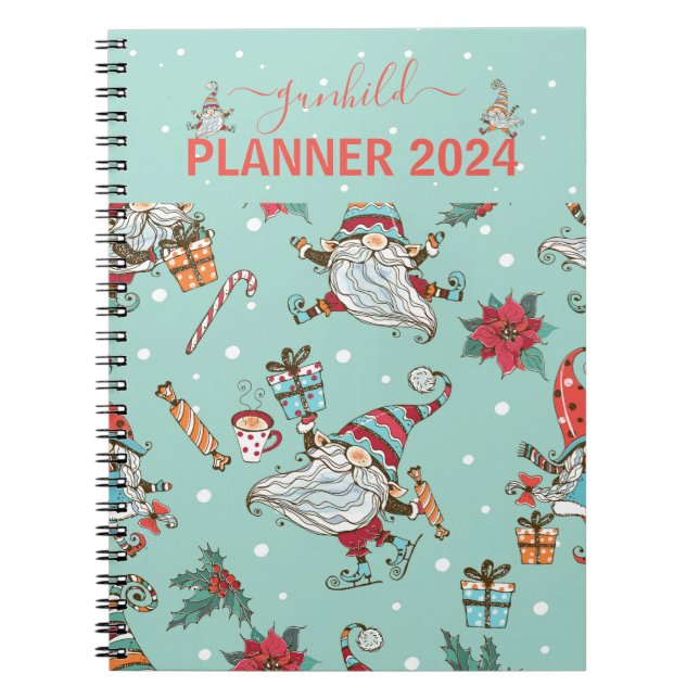 Cute Gnomes Scandinavian planner Notebook (Front)
