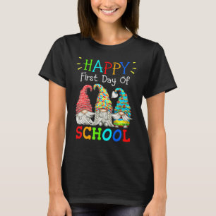 Cute Gnomes Students Teacher Gnome Back To School T-Shirt