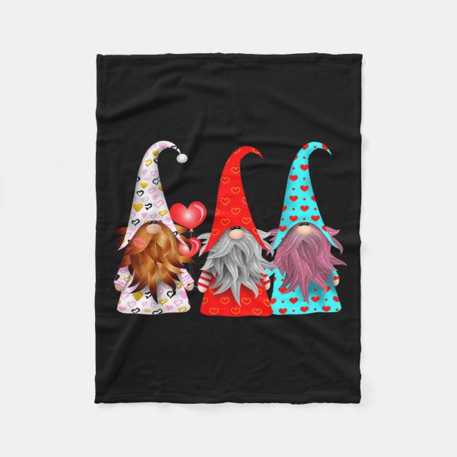 Cute Gnomes Valentines Gift Couple Matching  Fleece Blanket (Front)