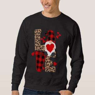 Cute Gnomes Valentines Love Leopard Plaid Couple M Sweatshirt