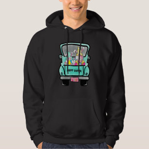 Cute Gnomes With Bunny Ears Egg Hunting Truck East Hoodie