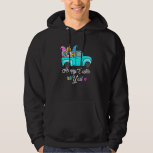 Cute Gnomes With Bunny Ears Egg Hunting Truck East Hoodie