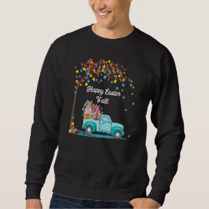 Cute Gnomes With Bunny Ears Egg Hunting Truck East Sweatshirt