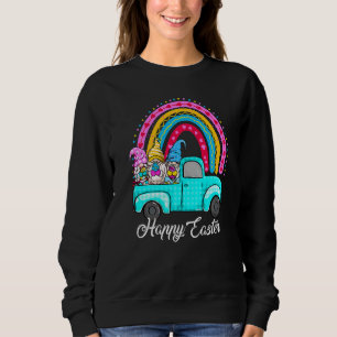 Cute Gnomes With Bunny Ears Egg Hunting Truck East Sweatshirt