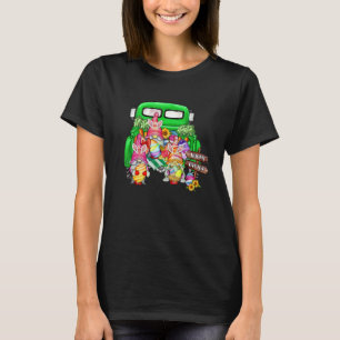 Cute Gnomes With Bunny Ears Egg Hunting Truck East T-Shirt