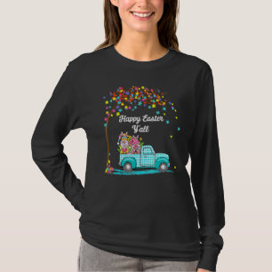 Cute Gnomes With Bunny Ears Egg Hunting Truck East T-Shirt
