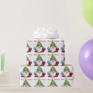 Cute Gnomes with Gift Christmas Wrapping Paper