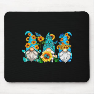 Cute Gnomes With Sunflower Butterfly Gardeners Sum Mouse Pad