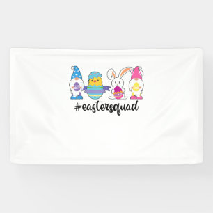 Cute Gnomies Bunnies Squad Easter Day Funny Rabbit Banner
