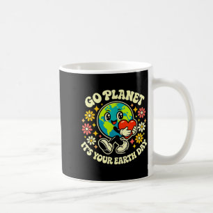 Cute go planet earth day 2026 teacher kids groovy coffee mug