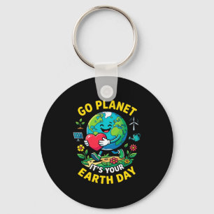 Cute go planet earth day heart 2026 nature protect key ring