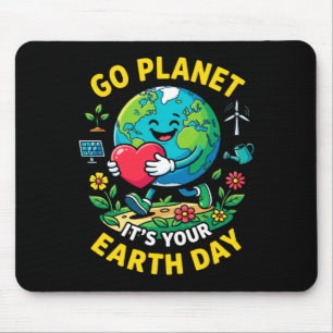 Cute go planet earth day heart 2026 nature protect mouse pad